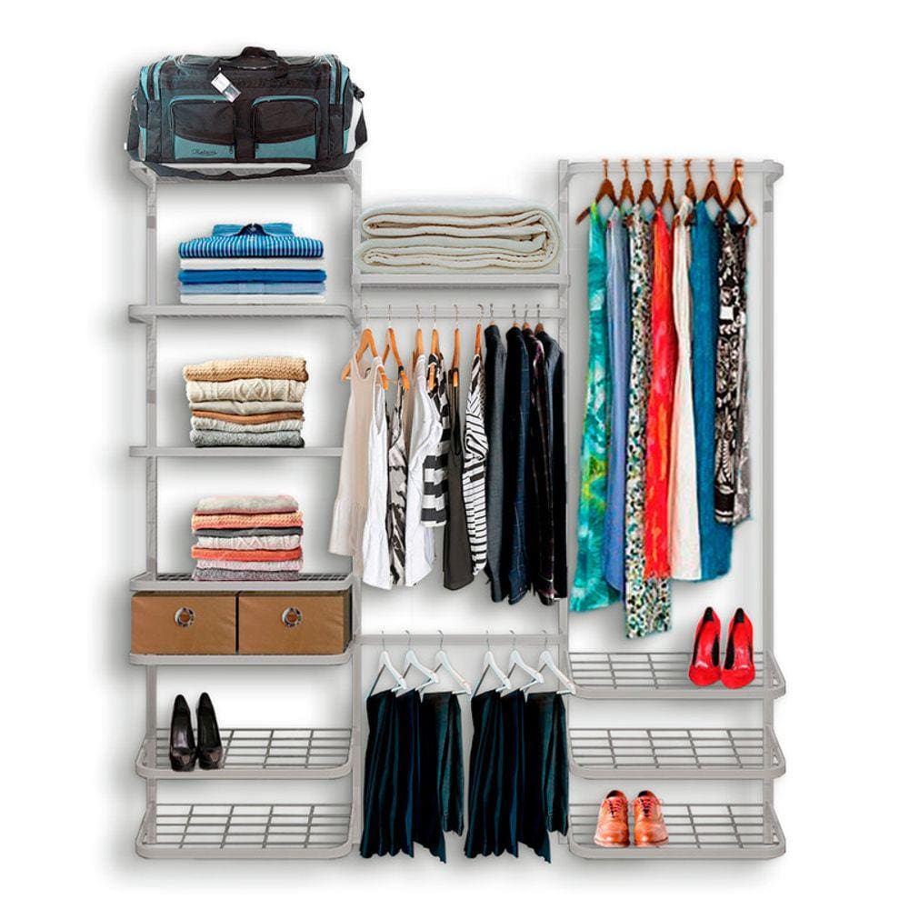 Roupeiro Closet Modulado Aramado Caixas Organizadoras 1,90m BR