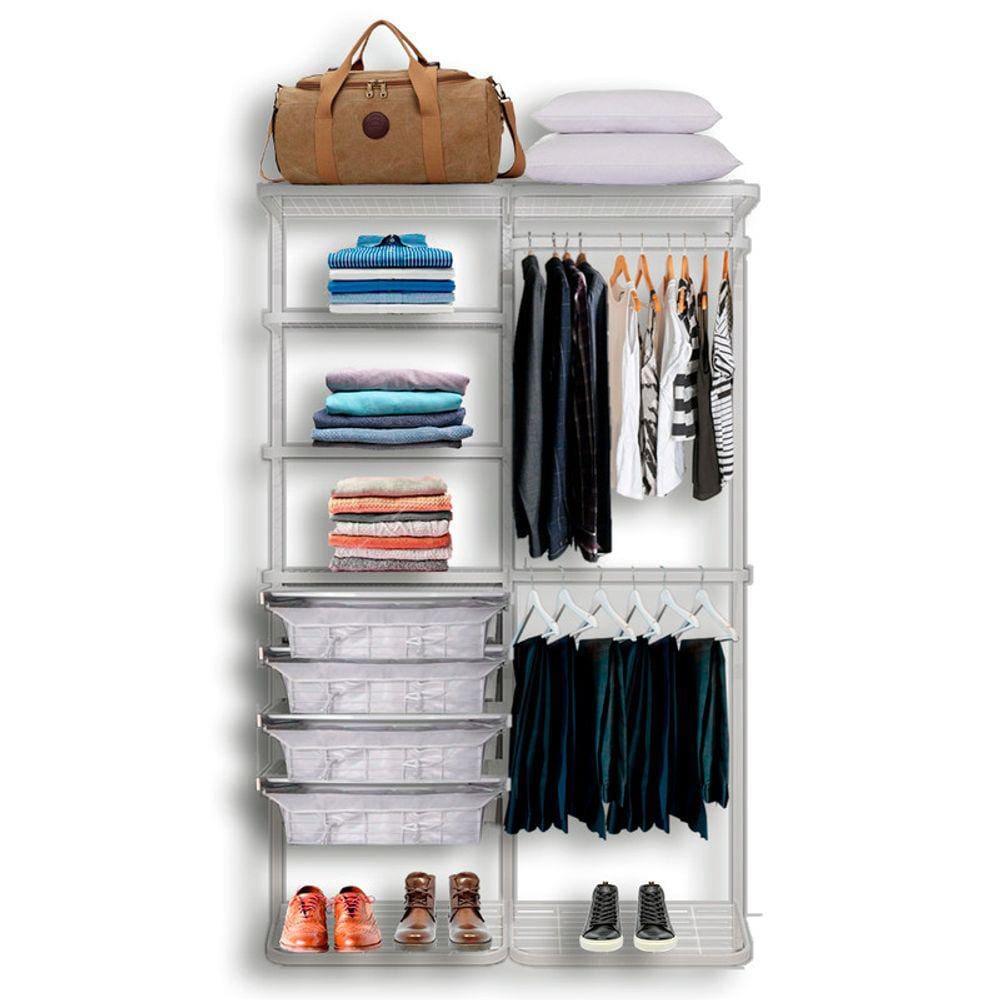 Roupeiro Closet Modulado Aramado Gaveta Sapateira Aço 1,30m BR