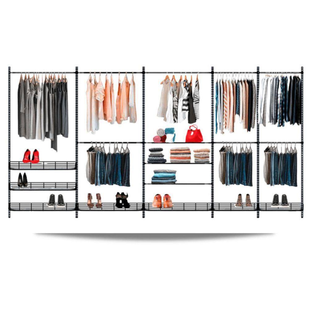 Guarda roupa closet aramado aberto armário modulado roupeiro 4,00 PT