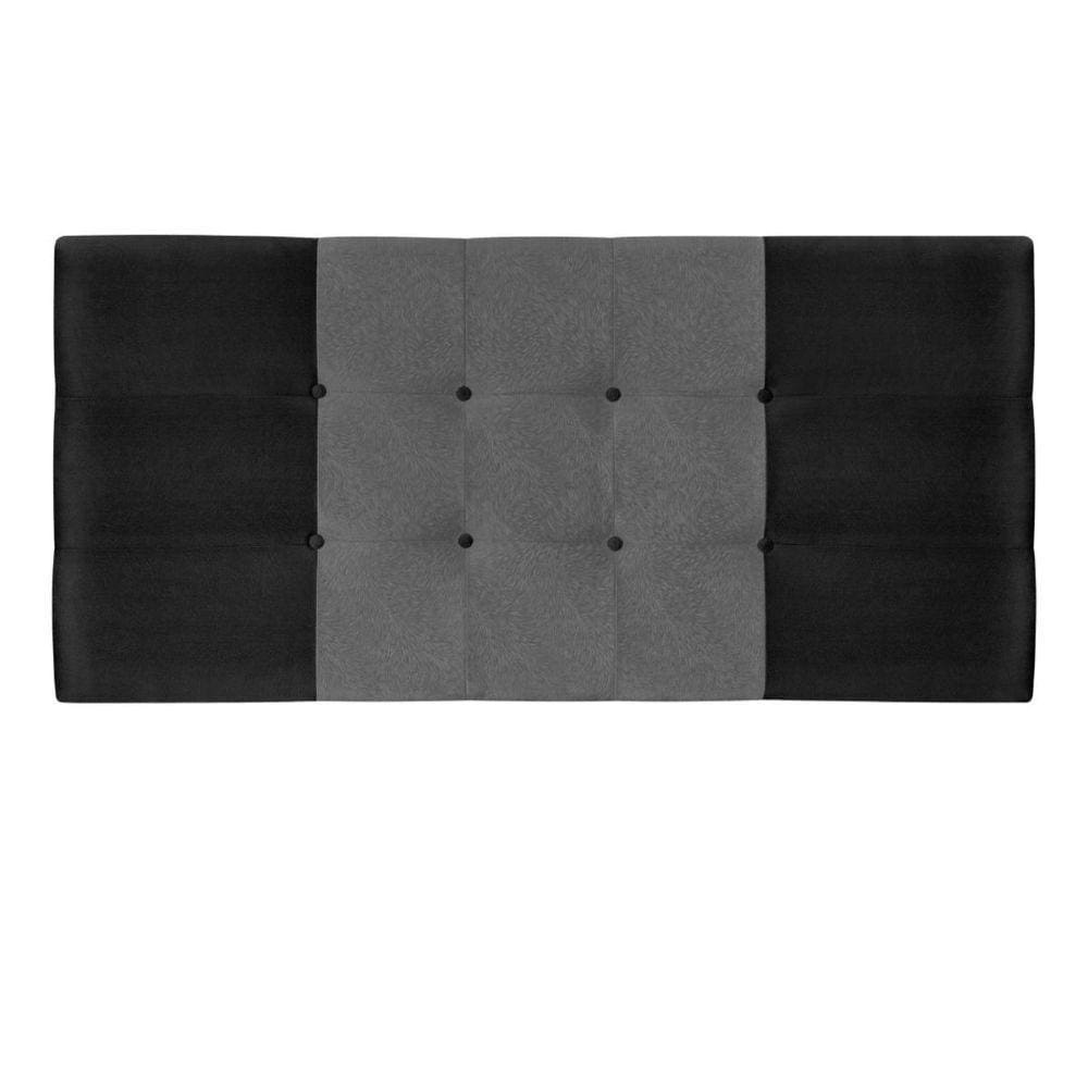 Cabeceira Painel Cama Box Queen 160Cm Nina Suede Preto Cinza