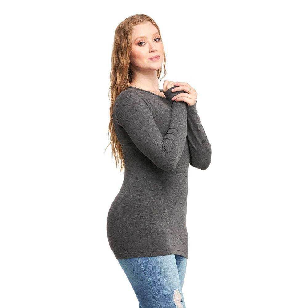 Blusa Manga Comprida Viscolycra Segunda Pele Gola Redonda C12