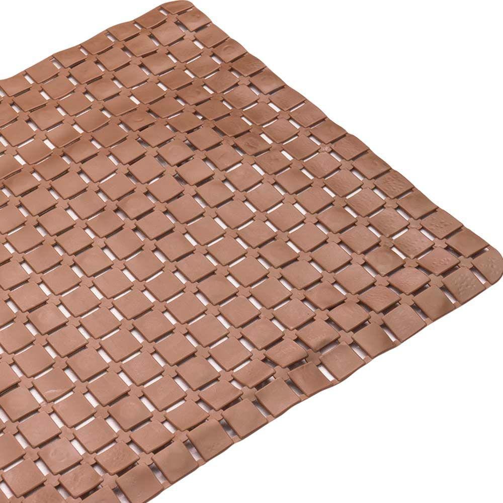 Tapete para Box Emborrachado Antiderrapante 68x38cm Marrom