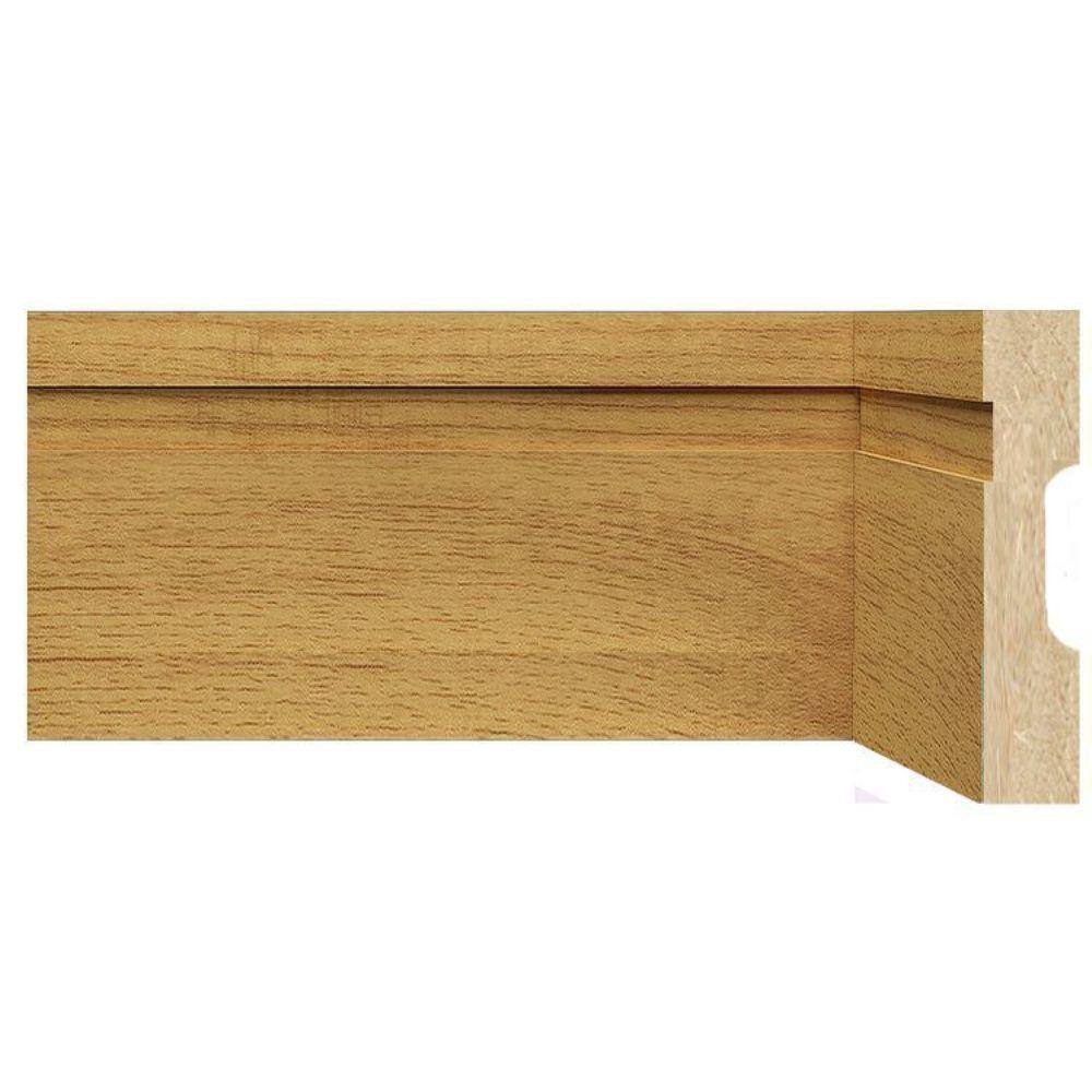 Kit Rodapé de MDF 10cm x 15mm x 2,40m 30 Barras com Friso 1002 Moldufama Carvalho Prime