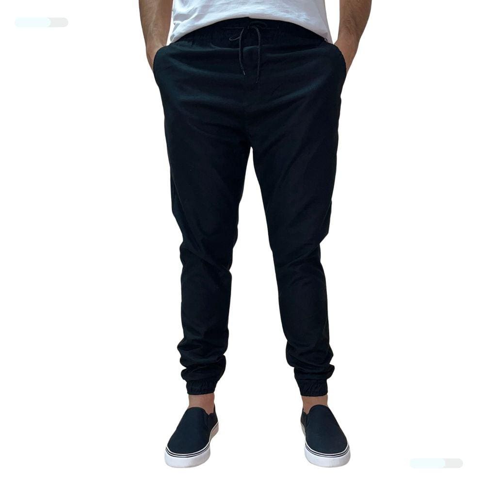 Calça Jogger Masculina Jeans Sarja Elastano Punho Elástico