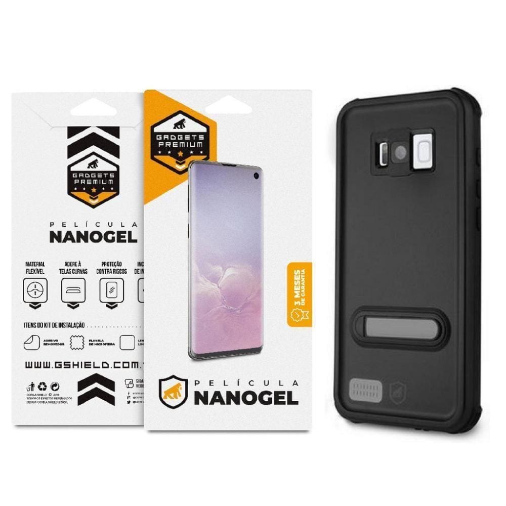 Kit Capa À Prova D`Água E Película De Nano Gel Dupla Para Samsung Galaxy S8 Plus - Gshield