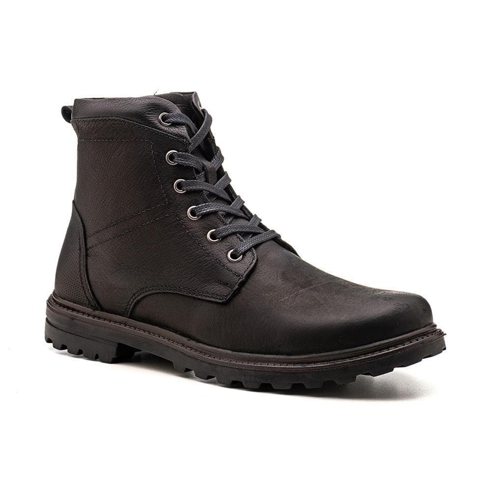 Bota Coturno Masculina Tratorada Cano Curto Cadarço Casual