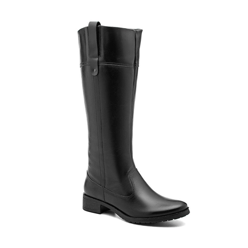 Bota Feminina Couro Montaria Cano Alto Confortável Casual