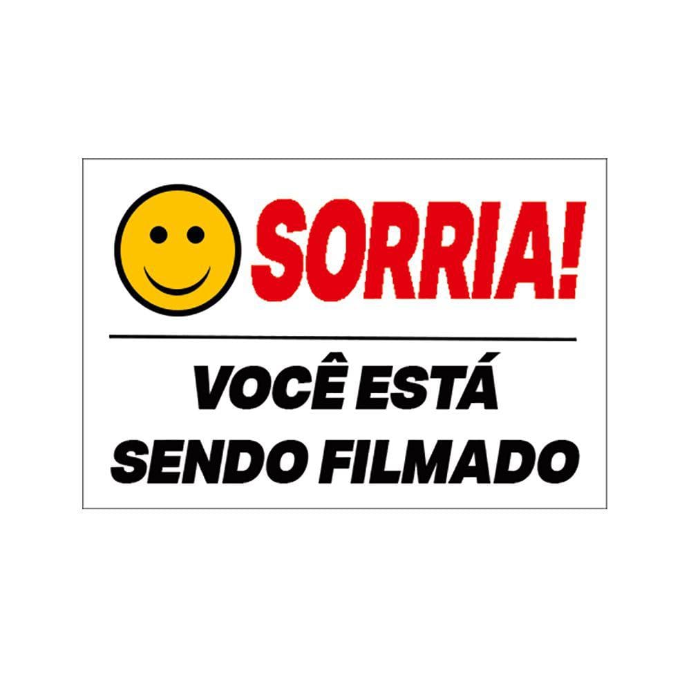 Placa de Aluminio \"sorria Voce ESTA Sendo Filmado\" 10X15