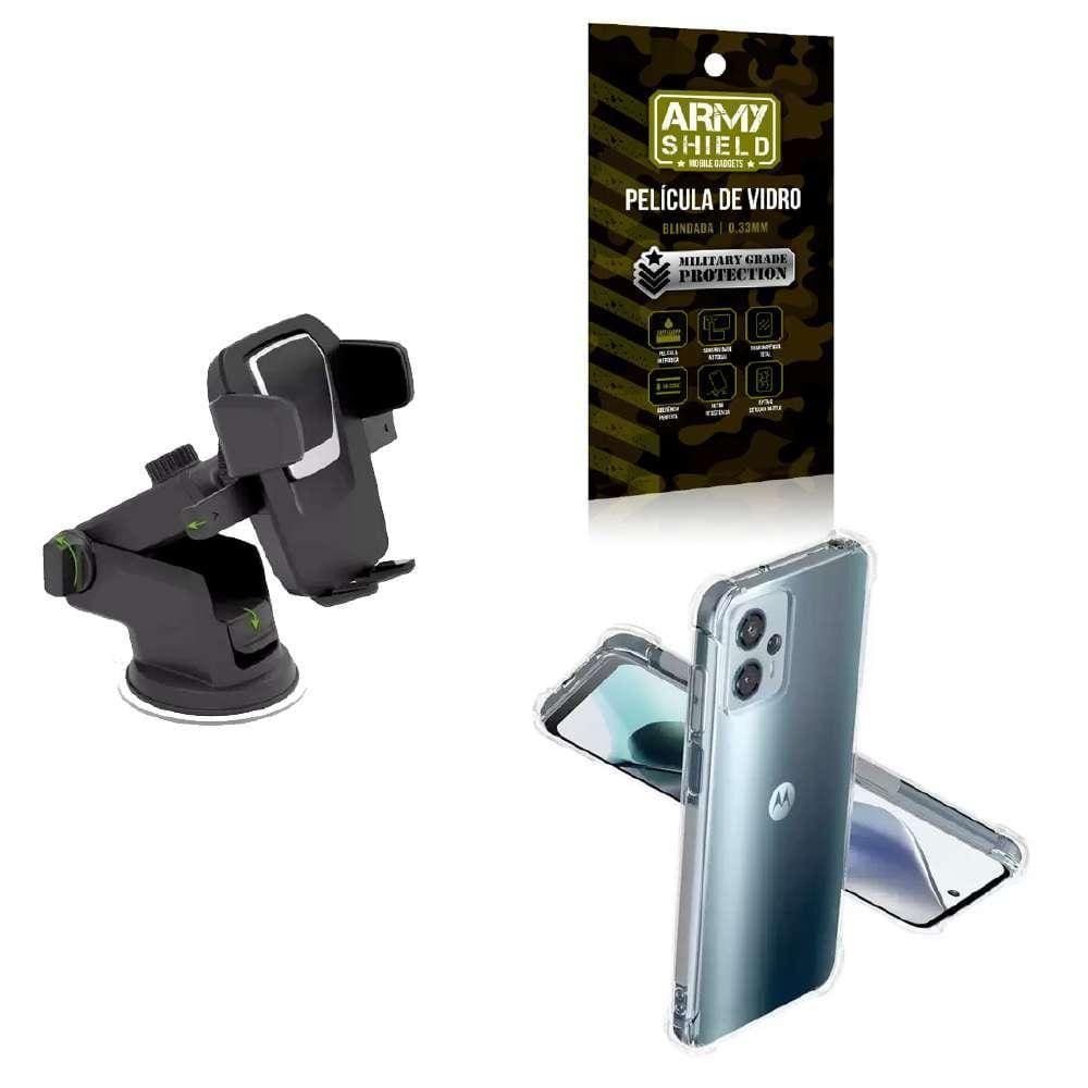 Capinha Moto G13 + Suporte Veicular Premium + Película 3D