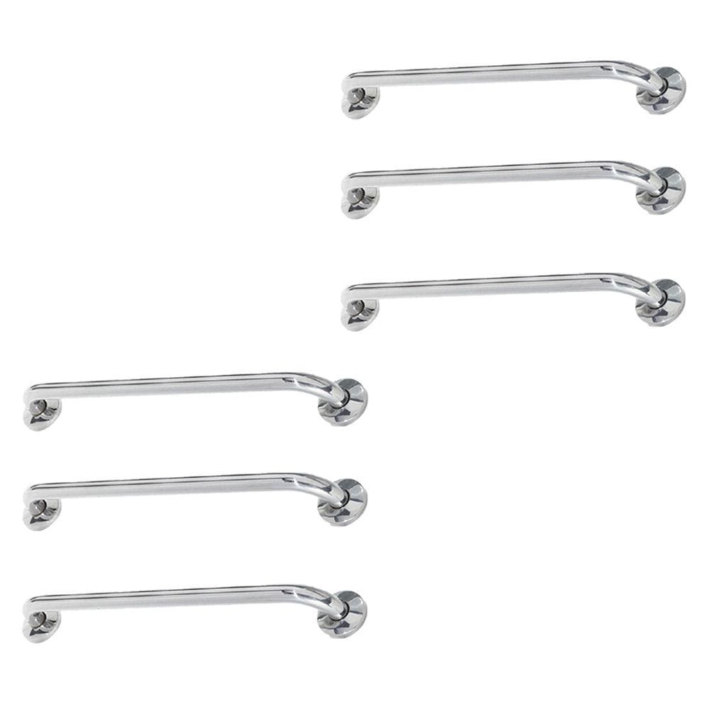 Alça Barra de Apoio 60cm Inox Segurança Kit 6 Unidades Banheiro Suporte Ajuda Gestante Idoso Resistente Acessibilidade Corrimao