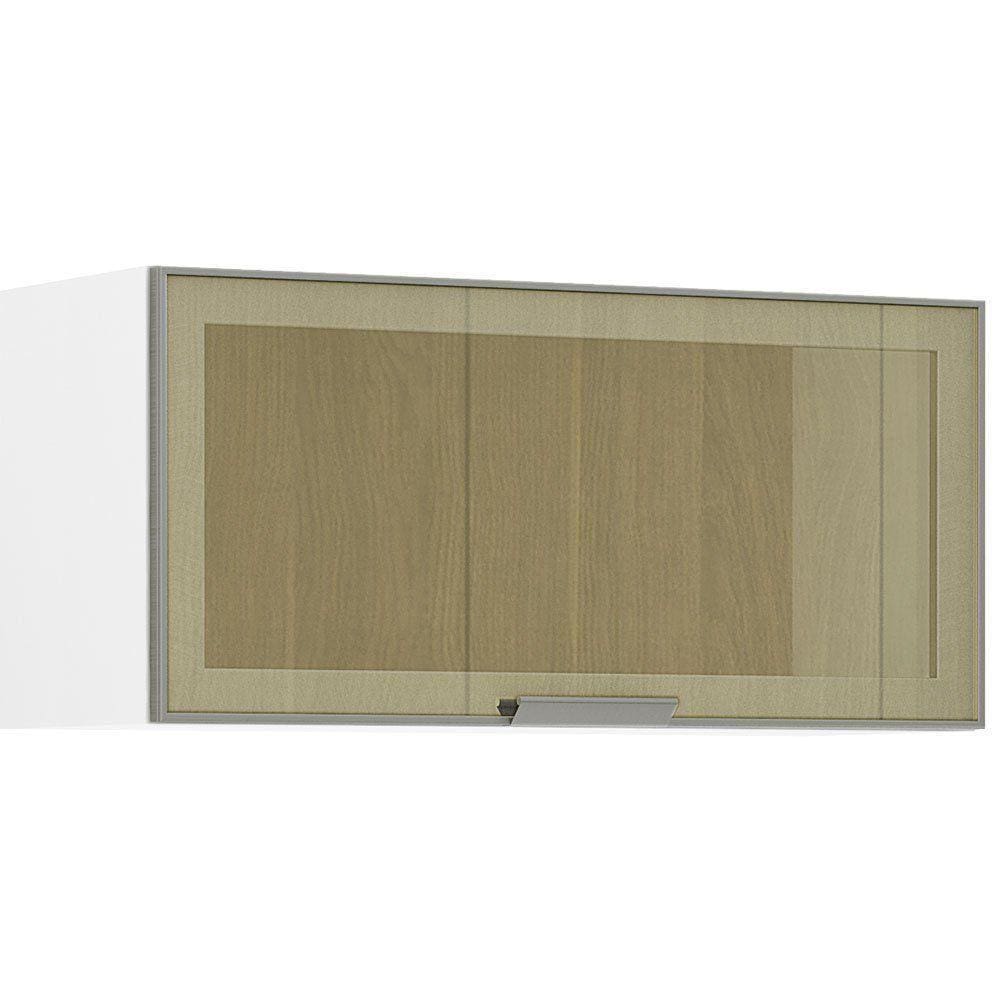 Armário Basculante 80cm 1 Porta C/Vidro Reflecta Branco