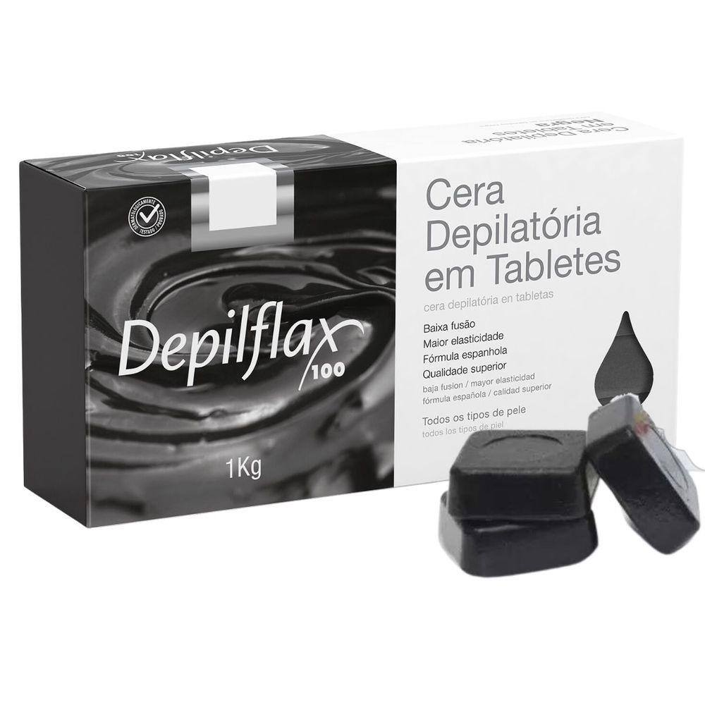 Cera Depilatória Depilflax Em Tabletes Negra 1Kg