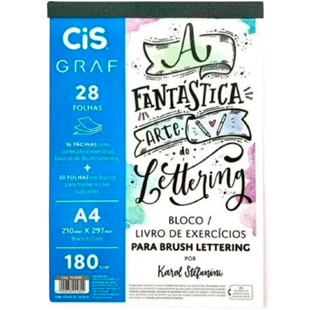 Bloco Livro exercícios Lettering Karol Stefanini CIS