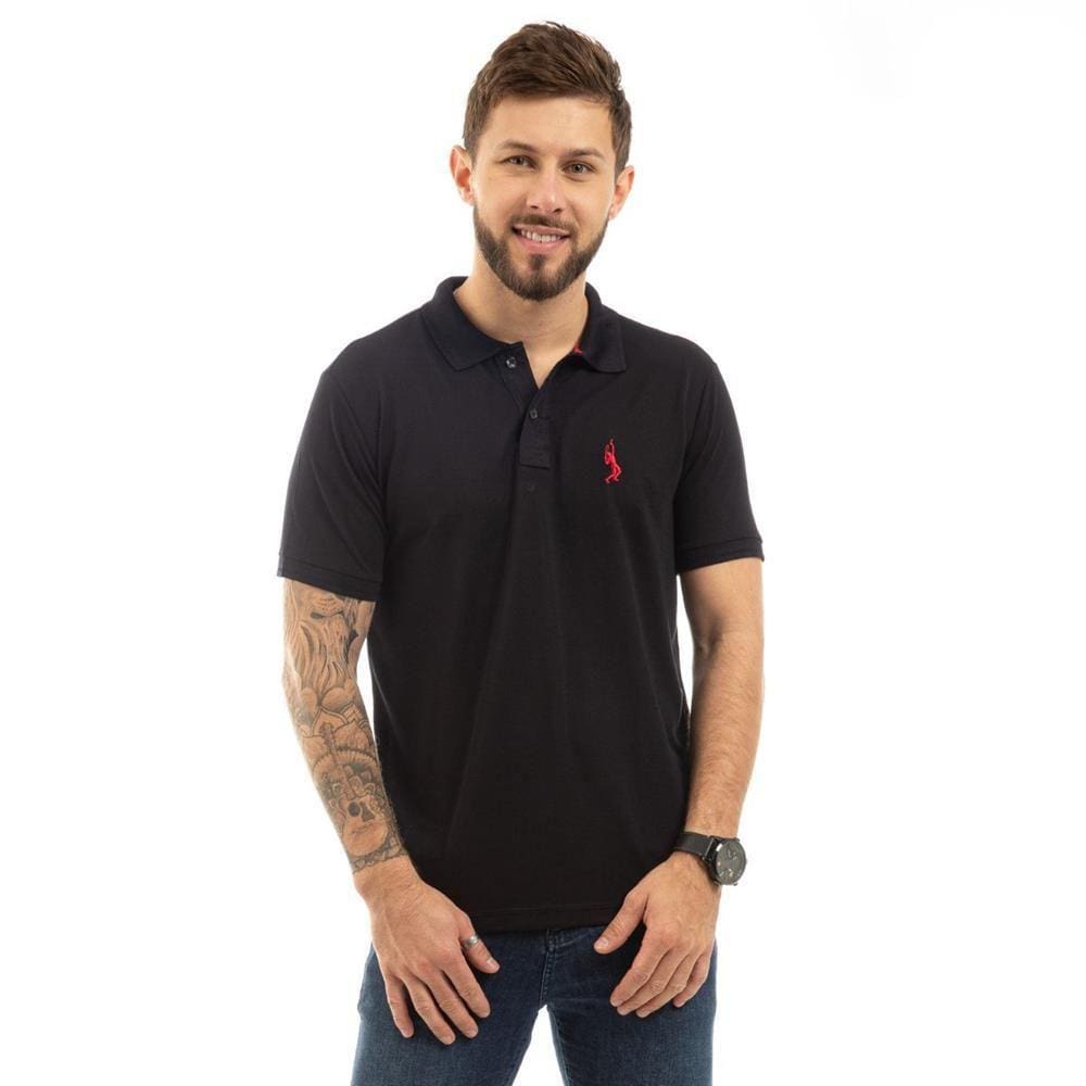 Camiseta Masculina Polo John Pull Manga Curta Moda Casual