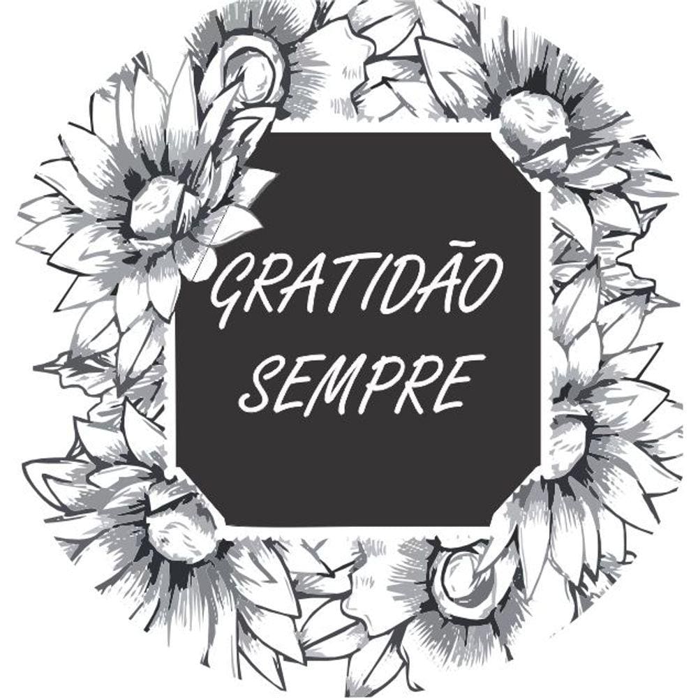 Tag Etiqueta Kraft 5x5 cm c/ cordão 100 un. Gratidão sem 02