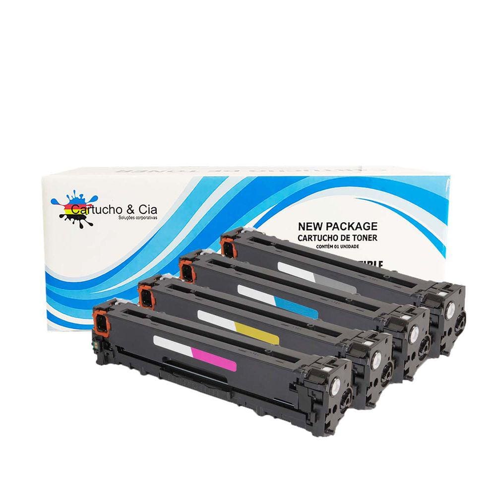 Kit Com 4 Cartuchos De Toner Compatível Com Ce-320A, Ce320ab Ce-320Ab, Ce-321A, Ce321ab Ce-321Ab, Ce-322A, Ce322ab Ce-322Ab, Ce-323A, Ce323ab Ce-32