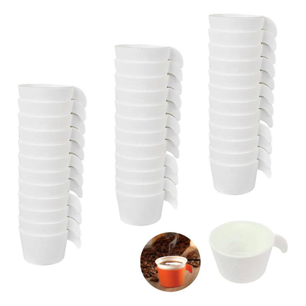 Conjunto Copete 36 Porta Copos Descartavel Cantinho Cafe Plastico Branco - AMZ