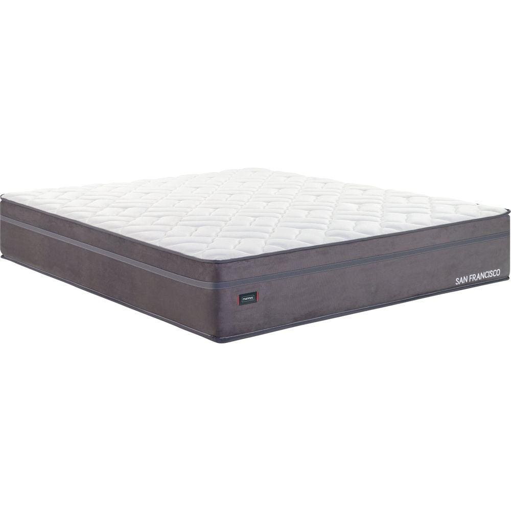 Colchão Super King Molas Superlastic 193x203x32cm San Francisco Mannes Branco/Cinza