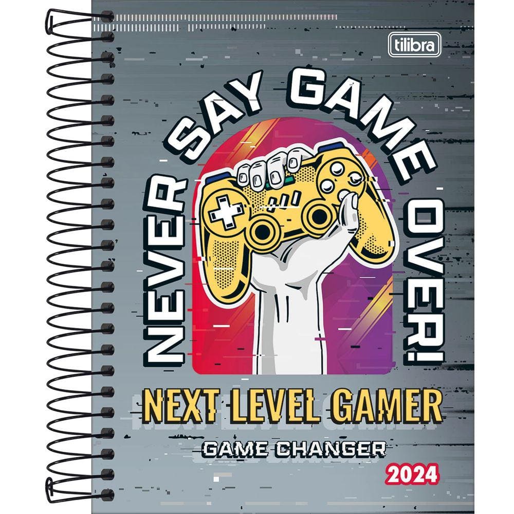 Agenda Diária Espiral Pepper Preta M4 2024 - Tilibra Agenda Masculina Decorada