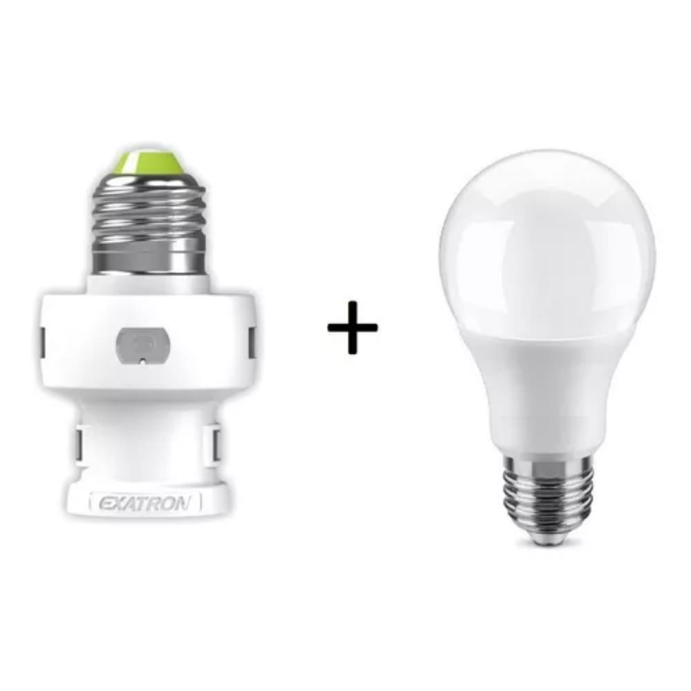 Kit 4 Fotocélula Relé Foto Soquete Com Timer Bivolt + 4 Lâmpada Led