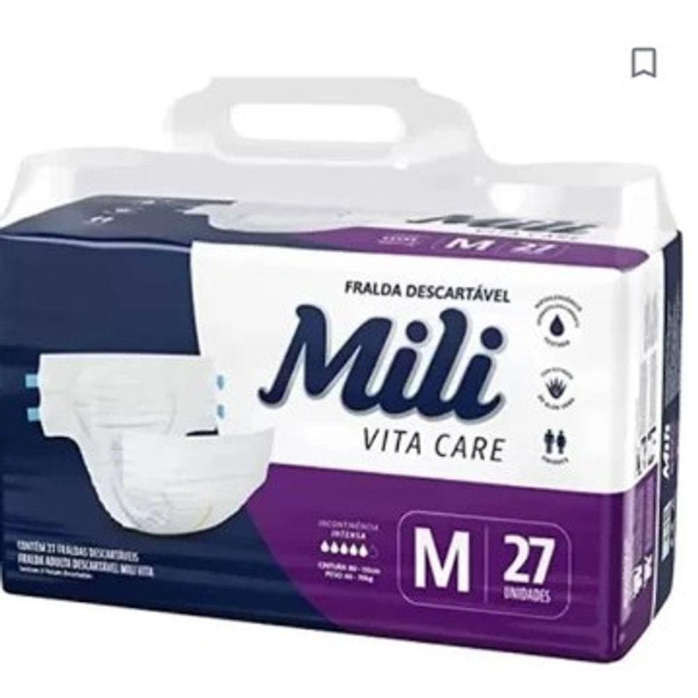 Fralda Geriatrica Mili Vita Care Premium M C/27 Un