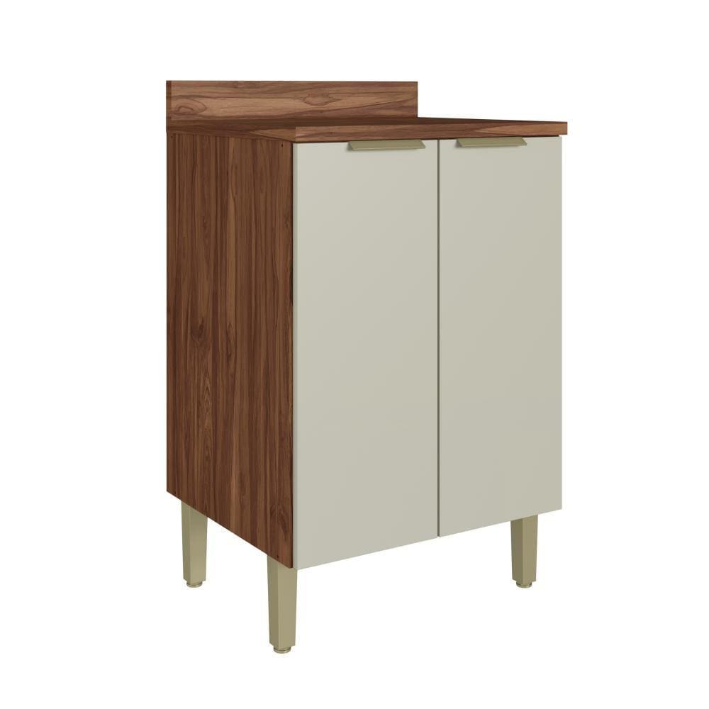 Balcão 60cm 2 Portas Montenegro Decibal Wengue|Cristalo