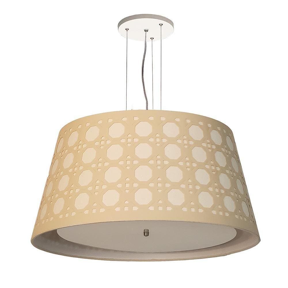 Luminaria De Teto Pendente Cone Recorte Palha 50X25 Bege