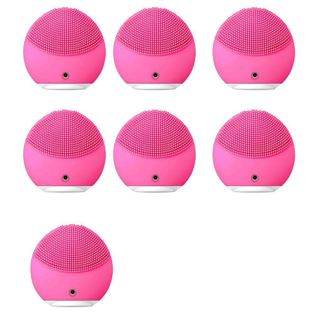Esponja de Limpeza Facial Kit 7 Unidades Massageadora USB Tratamento Skin Care Rosto Pele Delicada Macia