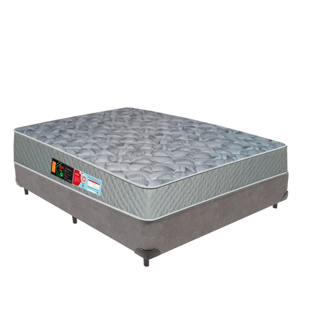 Colchão Sleep Max D33 e Cama Box Cinza