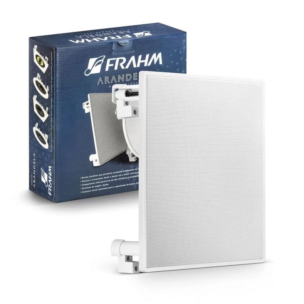 Caixa De Som Arandela Quadrada Frahm 6?CS 70W Rms Telar Alumínio