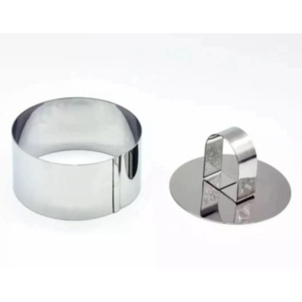 Mini Forma Modeladora Redonda Em Inox P/ Bolo, Pavê E Pudim