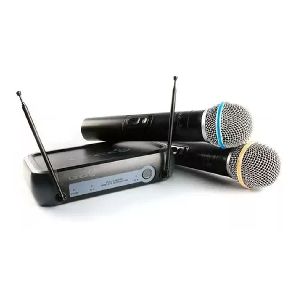 Microfone Sem Fio Duplo Lyco VH02MAX-MM De Mão