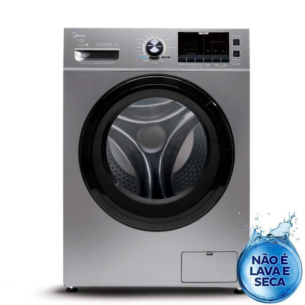 Máquina de Lavar Midea LFA11X1 STORM WASH Inverter Tambor 4D 11kg Grafite