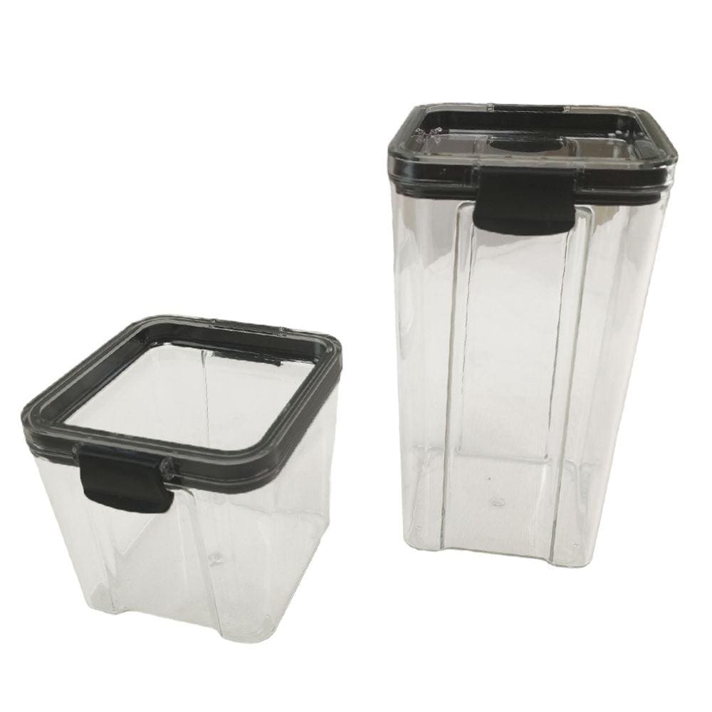 Pote Hermetico Conserva Veda Kit 2 Unidades Tampa Acrilico Armazenamento Alimento Tempero