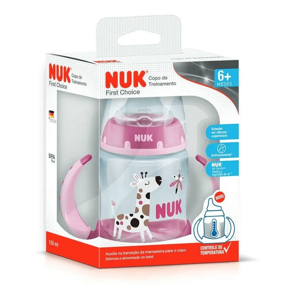 Copo De Treinamento 150Ml Nuk First Choice 6+ Girafa Rosa