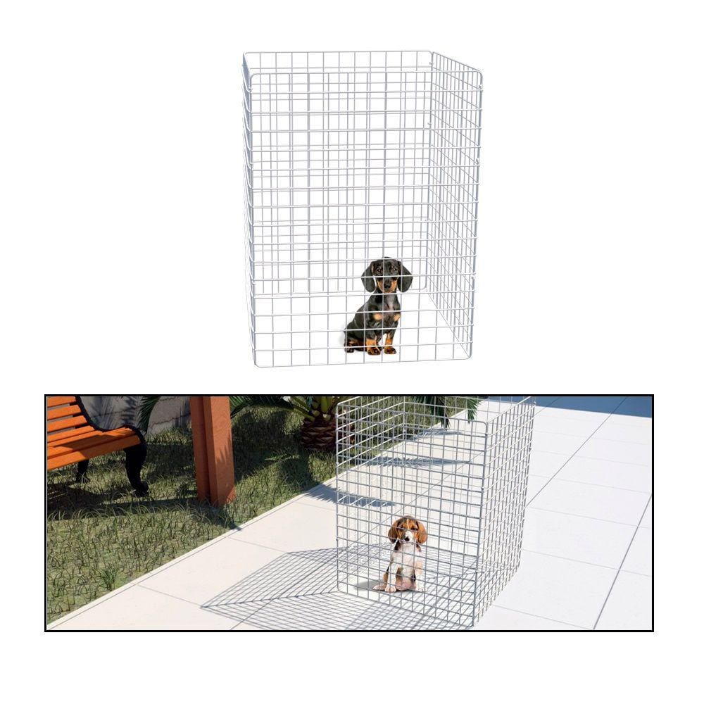 Cercado Móvel para Cachorro Coelho 4 Telas 80cm Altura Cercadinho Pet para Adestrar Filhotes Branco