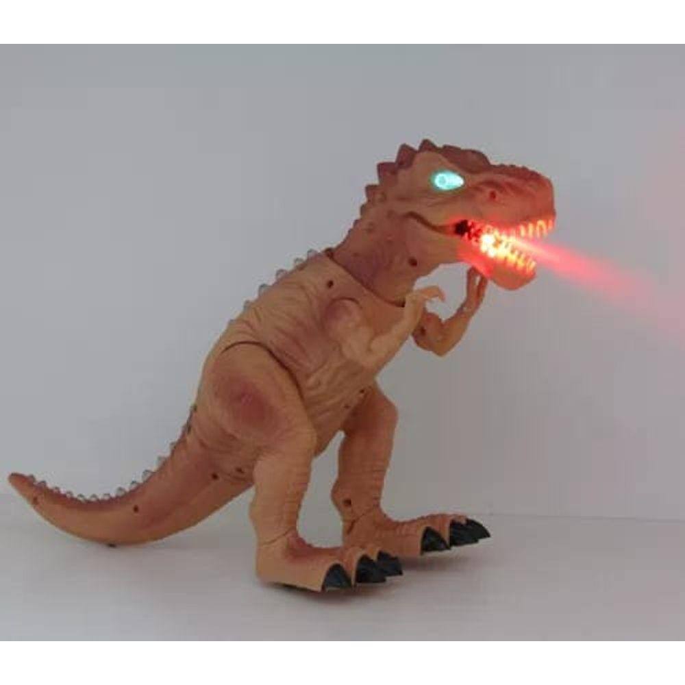 DINOSSAURO TIRANOSSAURO REX COM SOM LUZ MOVIMENTO E SOLTA FUMACA PELA BOCA  - DINOSSAURO TIRANOSSAURO REX COM SOM LUZ MOVIMENTO E SOLTA FUMACA PELA  BOCA - 1 PÇ