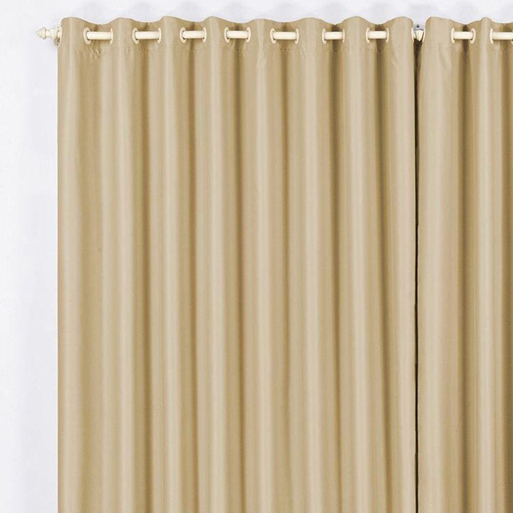 Cortina Tecido Blackout 2,00M X 1,70M Avelã Para Trilho Comum Sala Quarto Blecaute Corta Luz