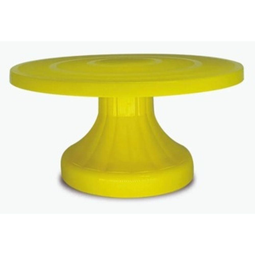 Boleira Plástica Suporte Para Bolos, Tortas E Pudins Solrac Amarela