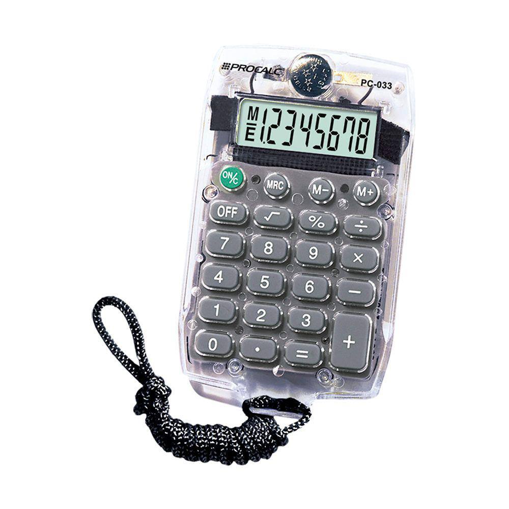 Calculadora Pessoal Procalc PC033 8 Digitos Cordao Cinza