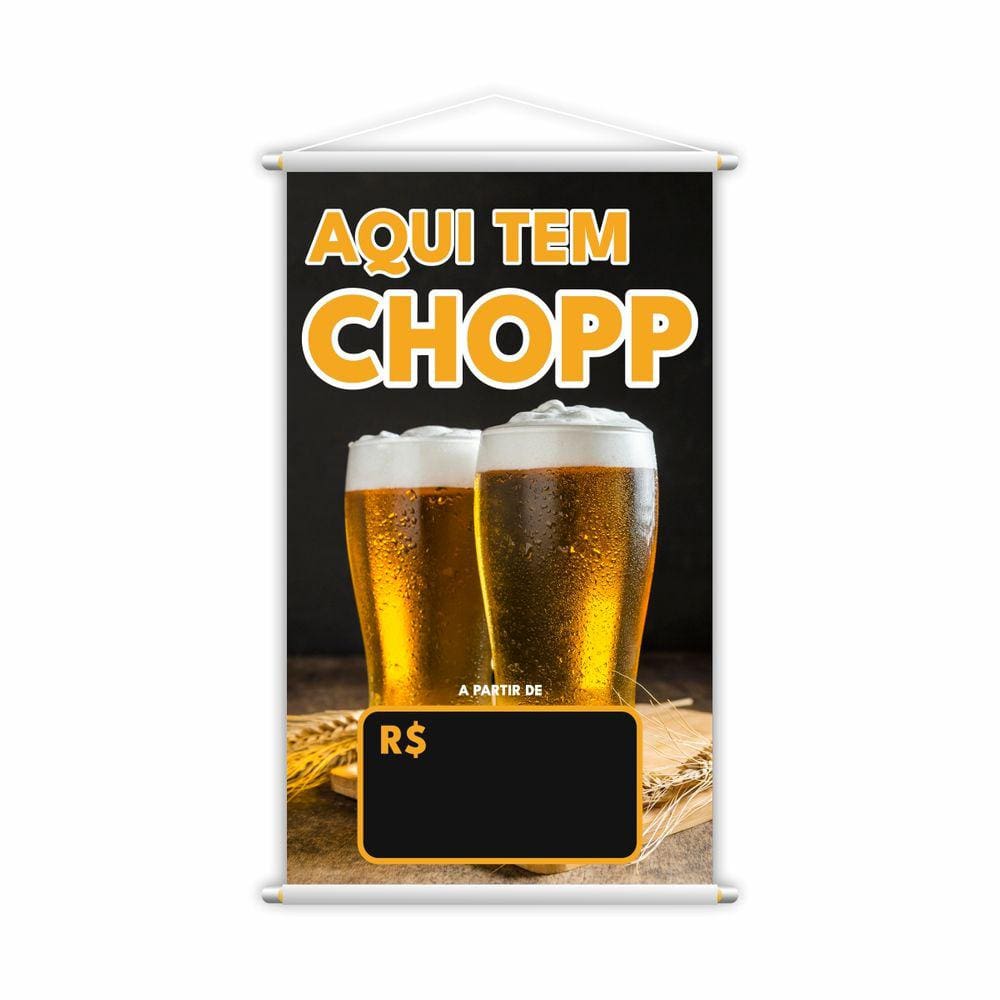 Banner Aqui Tem Chopp Preço Fundo Lona Grande