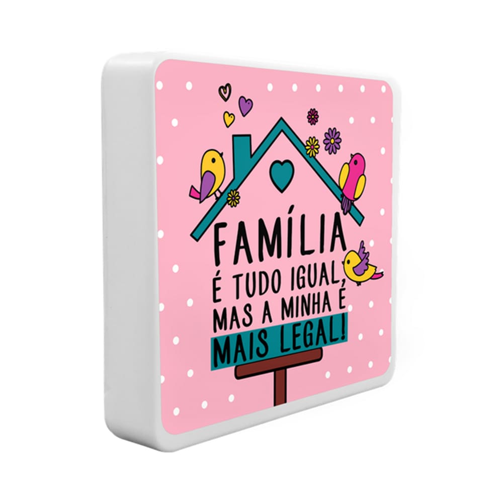 Luminária Box Slim Família Legal USB