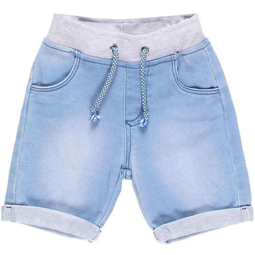 Bermuda Infantil Jeans Com Ribana No Cós Mania Kids Ref:1035 P/G