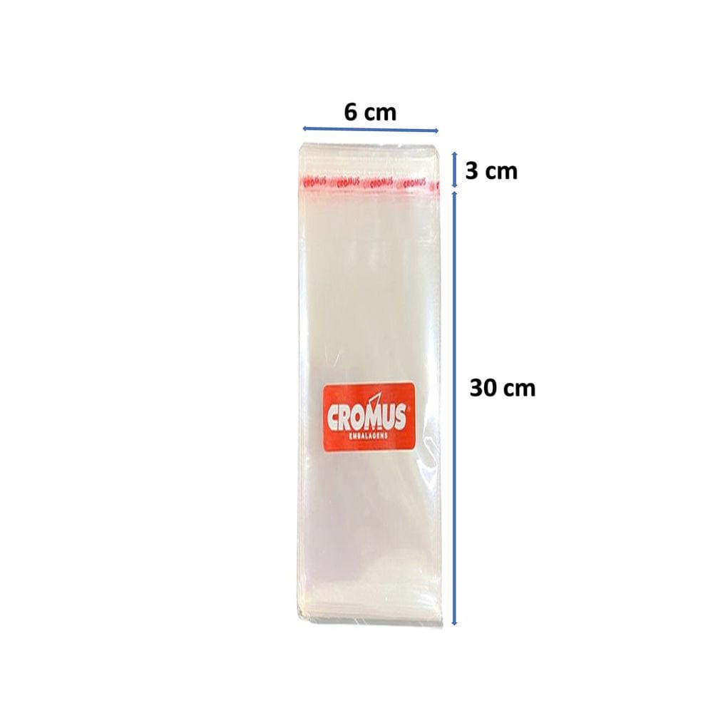 Saco Adesivado 6x30 Saquinho Transparente Cromus 500 Unidades
