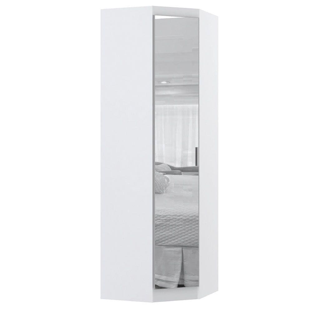 Guarda Roupa de Canto Diagonal Modulado 70cm 1 Porta com Espelho Alpes Luciane Móveis