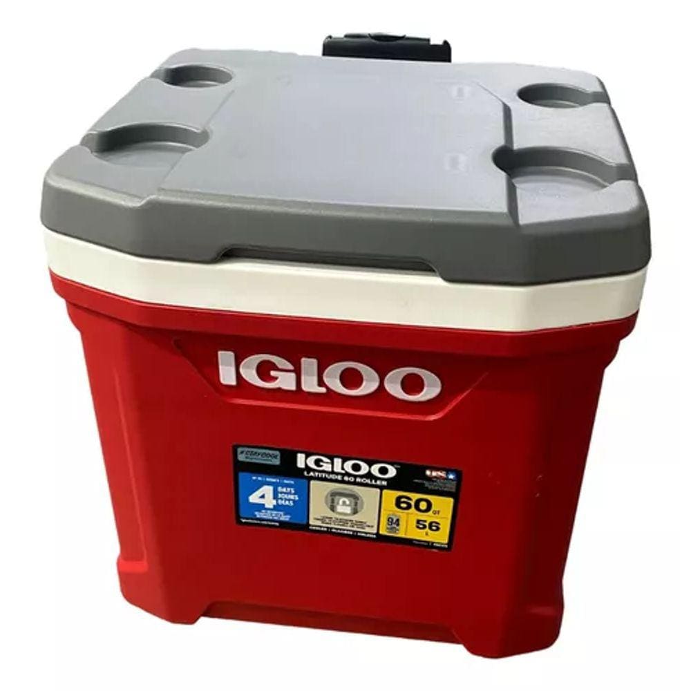 Cooler Caixa Térmica 56 Litros Rodas 47x52x52cm Red - Igloo