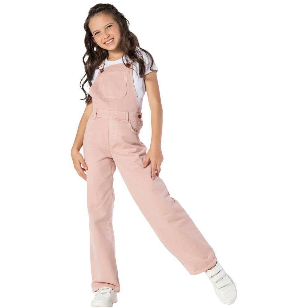 Jardineira Infantil Longa Wide Led Color Mania Jeans Ref: 6185 4/8