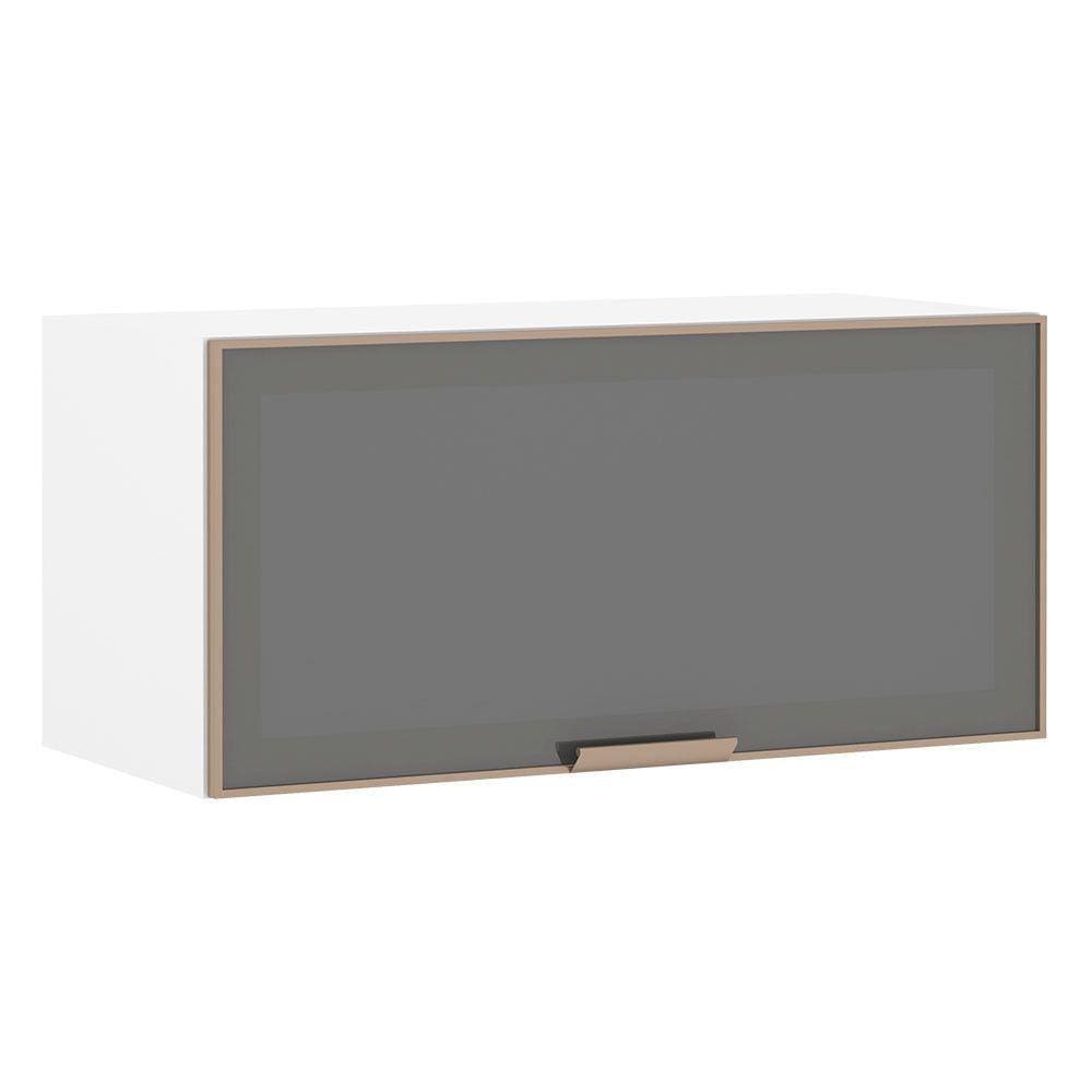 Armário Aéreo Basculante 80cm Branco C/1 Porta Em Vidro
