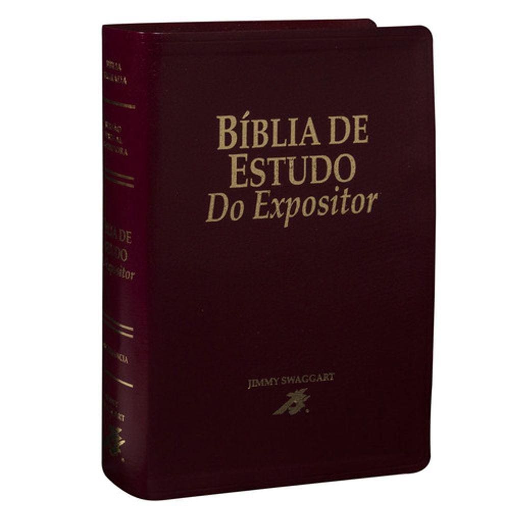 Bíblia De Estudo Do Expositor - Capa Couro Bounded Vinho: Nova Versão Textual Expositora, De Sociedade Bíblica Do Brasil