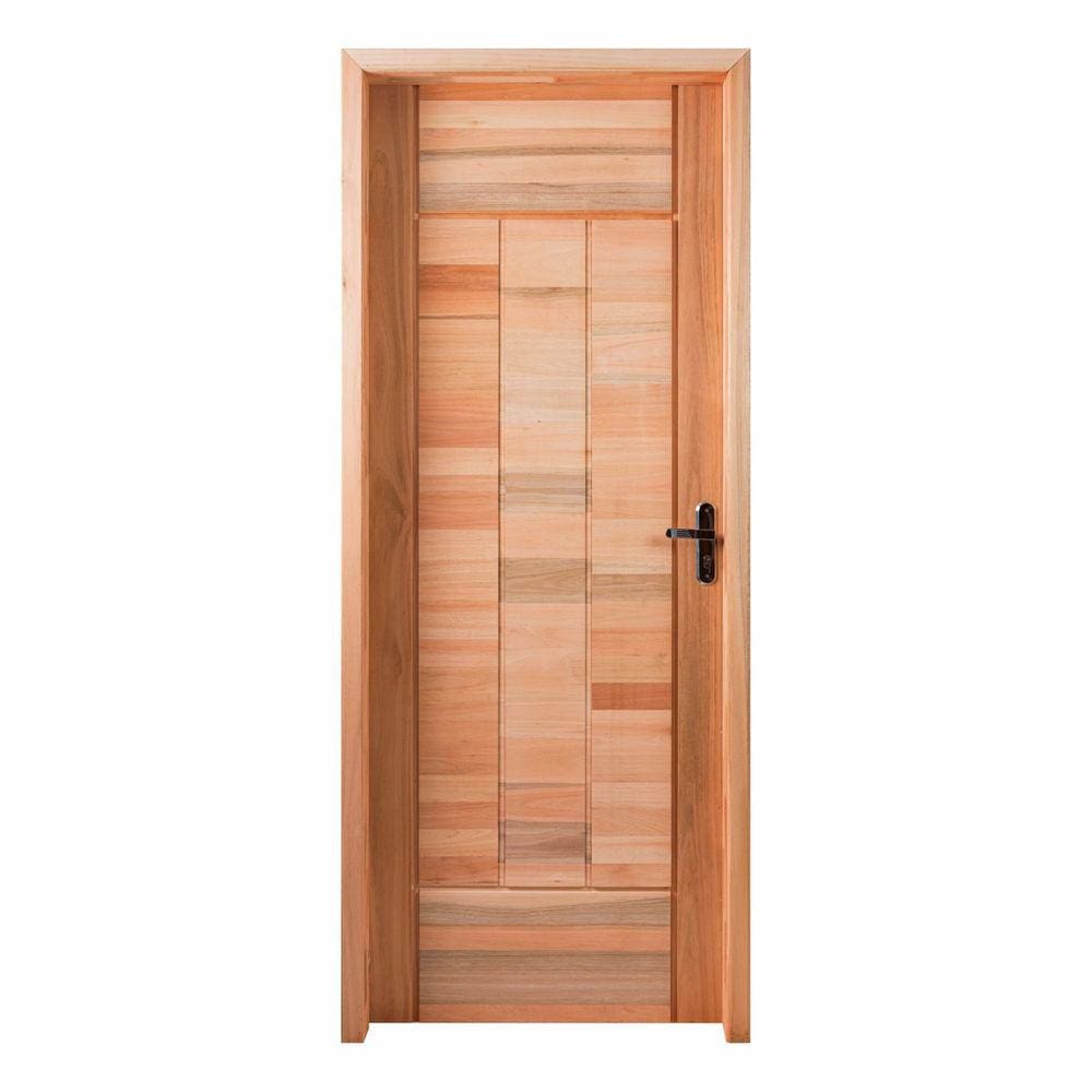 Kit Porta Pronta Maciça 214x87cm Eucalipto Esquerda Pm97 Cruzeiro Portas Nude